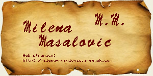 Milena Masalović vizit kartica